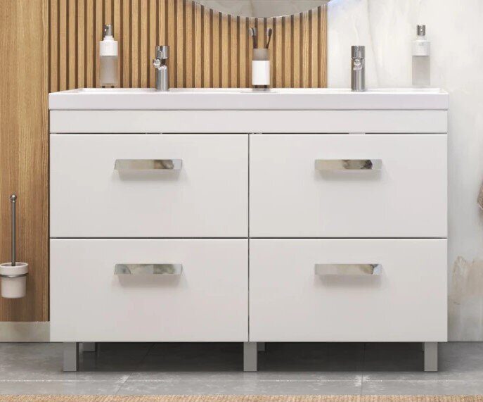 Orlando 120 Velvex напольная тумба белая для ванной комнаты с раковиной Classic 120