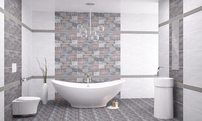 Pandora Grafite Ornament настенная плитка цветная полуматовая декофон 31х63см Azori