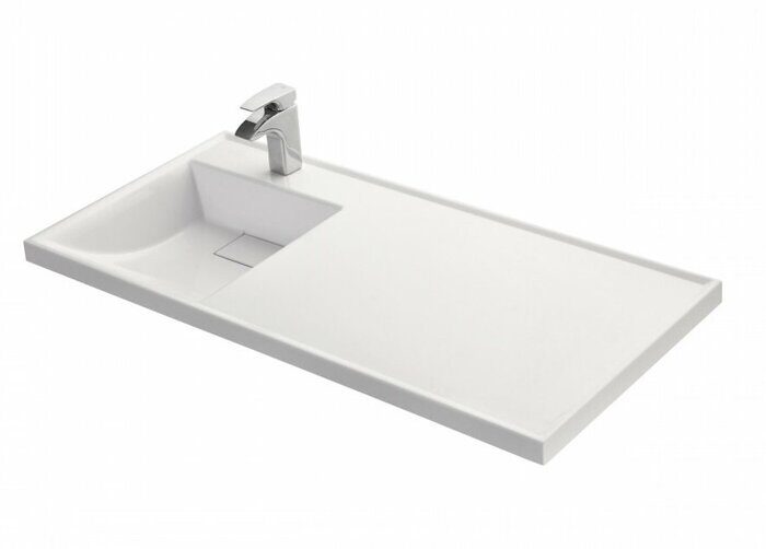 Лондри 105 раковина-столешница белая для монтажа над стиральной машиной левая Aquaton