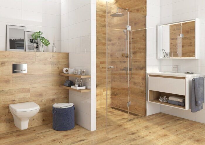 Wood Concept Rustic WR4T013 керамогранит бежевый матовый рельеф рект 22х90см Cersanit