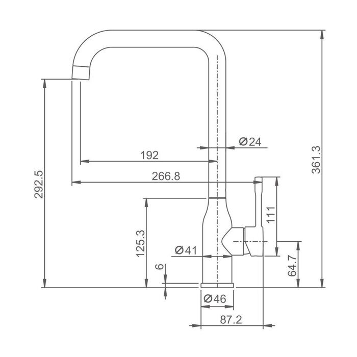 S206.40.06 Splenka Смеситель для кухни, черный