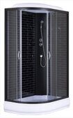 Loranto CS-66120-20R GB 120 душевая кабина 120х80, поддон 20см, тонированное стекло, стенки черные Кирпич