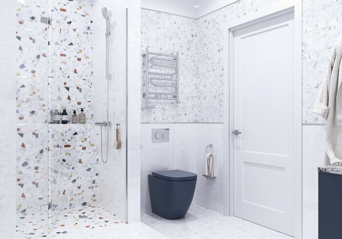 Smalta Chip AltaCera бело-серая настенная плитка глянцевая 24,9х50см