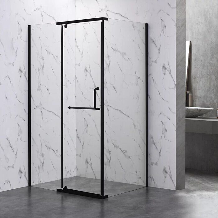 Veconi RV19B-10080-01-C5 душевой угол, 100х80x200 см, дверь распашная, профиль черный