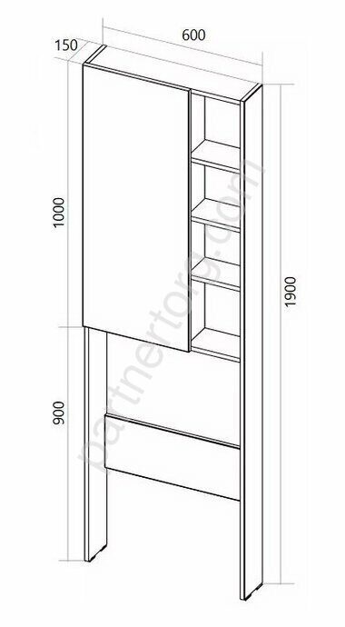 Gaula 60Н 1д шкаф напольный белый