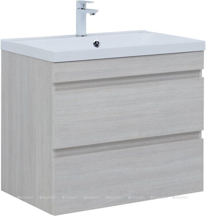 Нота new 75 тумба дуб холден для ванной комнаты с раковиной-столешницей Нота 75 Aquanet