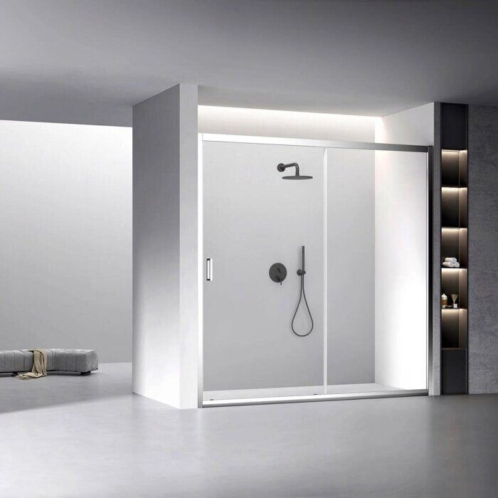 Veconi VN60 душевая дверь раздвижная 160х195 см, профиль хром