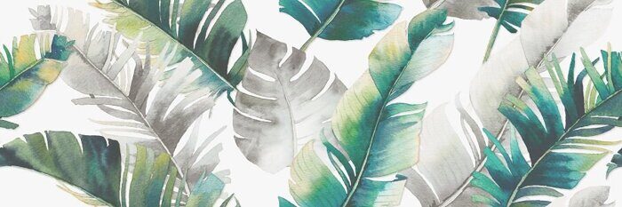 Barbados Delacora настенная плитка глянцевая с рисунком листья 30х90см