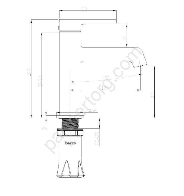 Raglo R20.10.06 смеситель для раковины черный