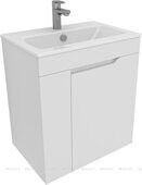 Практика 60 тумба белая матовая для ванной комнаты с раковиной-столешницей 60 cm (PRACTICO) Aquanet