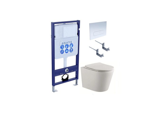 Set Aquatek Вега комплект рама INS-0000012, унитаз AQ1904-00, крепеж KKI-0000002 и клавиша смыва KDI-0000013