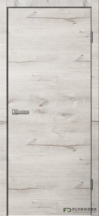 LF01 ПГ Loft FlyDoors дверь межкомнатная дуб арктик с черной ПВХ кромкой