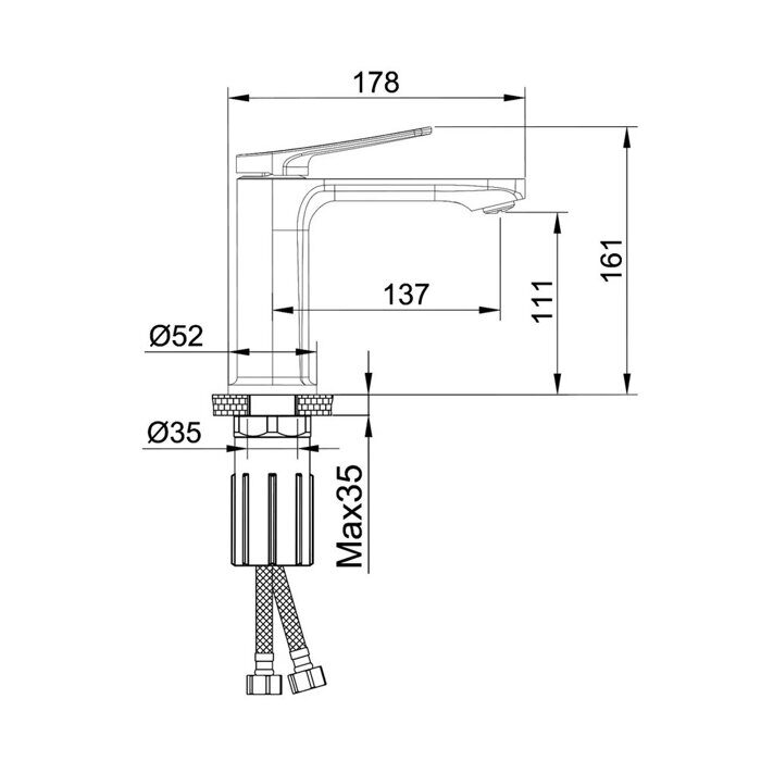 S40.10.07 Splenka Смеситель для умывальника, серый