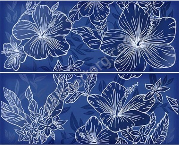 Panno Elissa Blu Fiore панно керамическое из 2-х плиток Kerlife