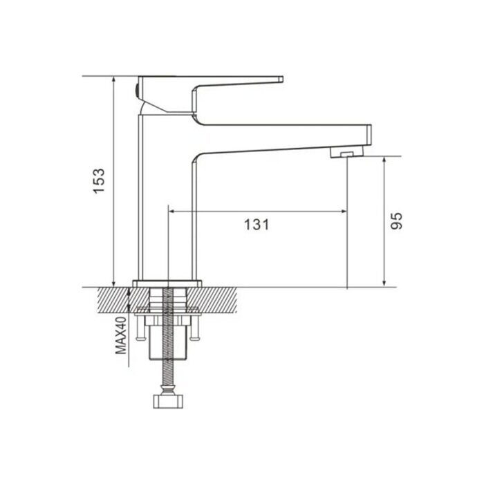 Rose R2801H смеситель для раковины, черный