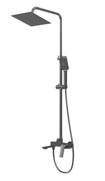 Grossman Cosmo 500.K35.02.420 душевая стойка, с верхним душем, ручной лейкой и смесителем, графит сатиновый