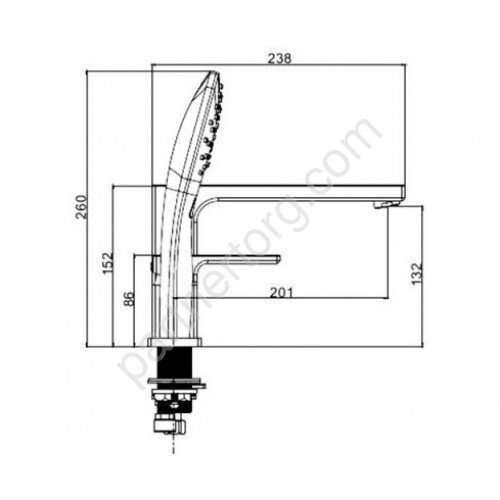 Gappo G1117-8 смеситель на борт ванны белый/хром
