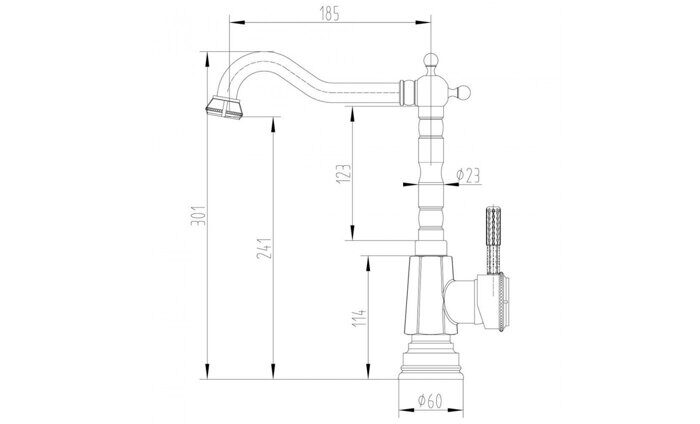 Jasmine LM6605B, смеситель для раковины, кухни с высоким поворотным изливом, бронза Lemark