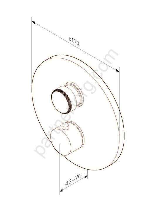 F50A75700 Inspire V2.0, TouchReel смеситель для 1 потребителя с термостатом, монтируемый в стену, хр