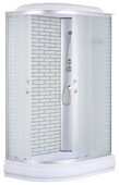 Loranto CS-66120-20R FW 120 душевая кабина, поддон 20см, матовое стекло, стенки белый кирпич