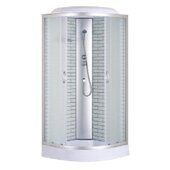 Loranto CS-6680-13FW 80, 80*80*215 душевая кабина, поддон 13см, матовое стекло, стенки белый кирпич