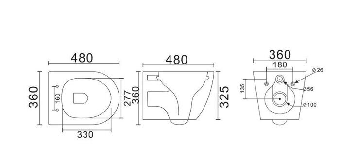 Calypso CS3217UQ-OK унитаз подвесной Торнадо ультратихий с сидением