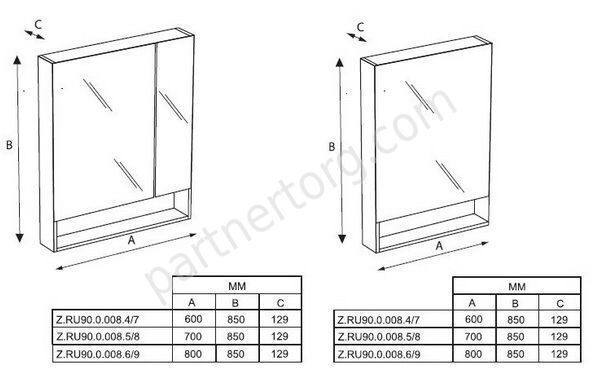 Gap зеркало со шкафом для ванной комнаты фиолетовое 70 см Roca