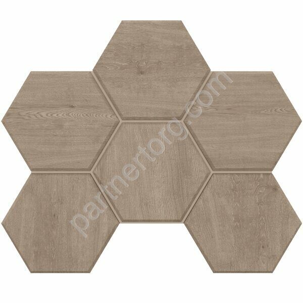 Classic Wood Hexagon Dark Grey CW02 темно-серый неполированный керамогранит 25х29см Estima Мозаика