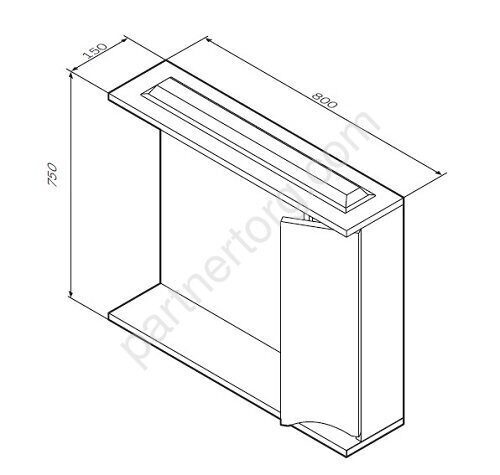 Like AM.PM зеркальный шкаф с подсветкой 65 см правый M80MPR0651WG
