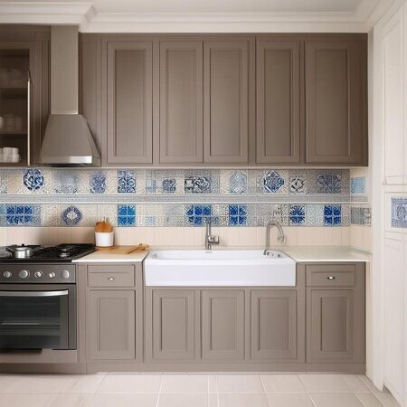 изображение плитки на фартуке  кухня