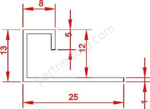 Tile Trim Silver вставка полированная Juliano SBP024-1S-12H 8х12мм