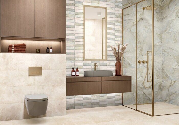 Arty Light New Trend настенная плитка бежевая глянцевая 30х60 см