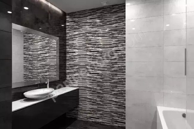 Nuar белая плитка облицовочная глянцевая Глобал Тайл 60х25см