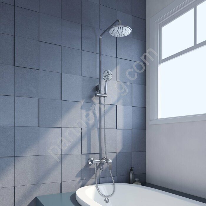 Chip Iddis душевая система со смесителем, верхним душем и изливом, хром CHISB1Fi06