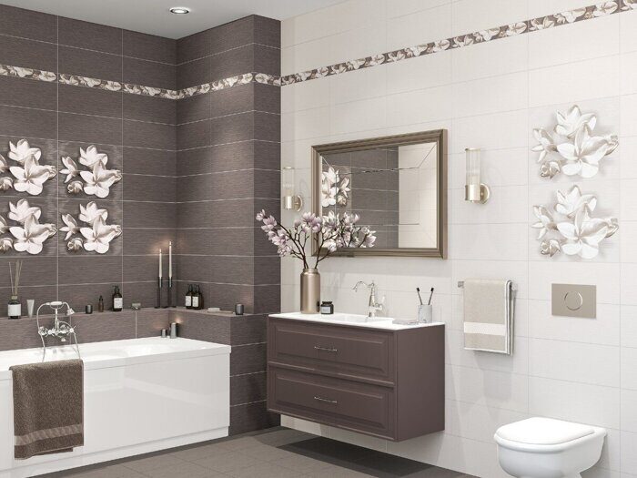 Amati Mocca настенная плитка темно-коричневая полуматовая 20х50см Azori