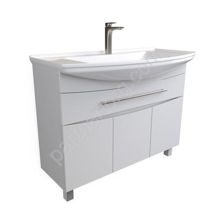 Lina New 105Н тумба 1в.я., 3д напольная белая глянцевая