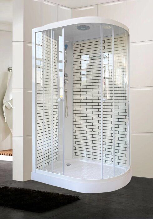 ODA 5007 белый кирпич L(R) душевая кабина 120х80см прозрачное стекло, низкий поддон