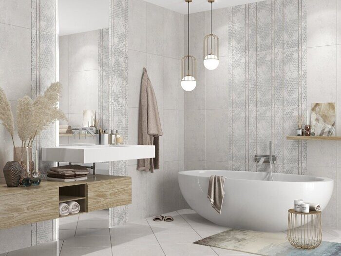 Global Ajour декор серый матовый 31х63см Azori