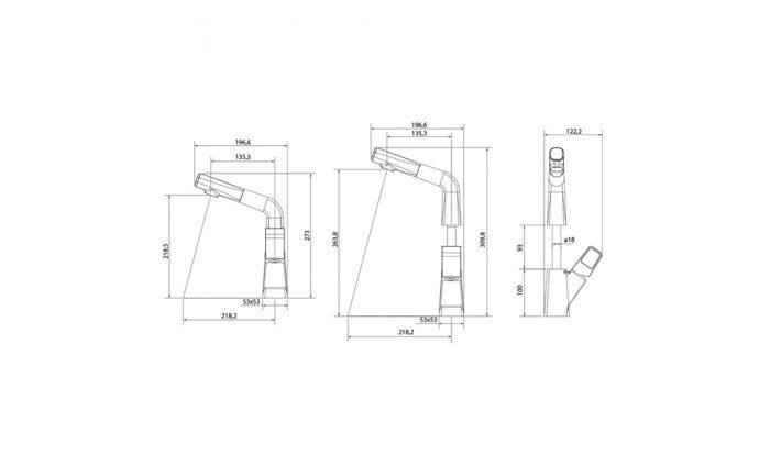 Soul LM6008BR смеситель для кухни с гибким изливом, красный-черный Lemark