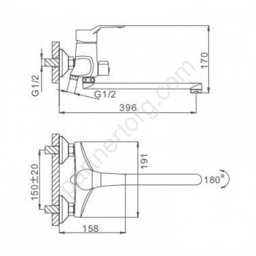 Frap F2263 смеситель для ванны хром