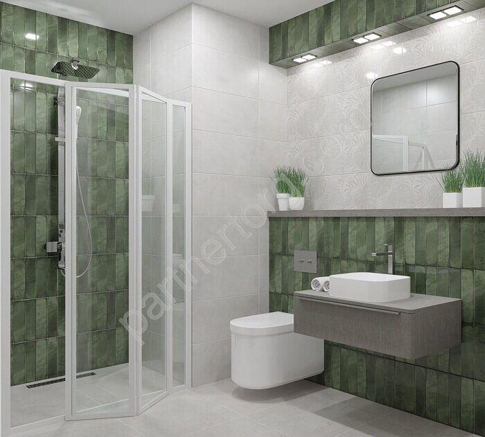 Bricks Green настенная плитка зеленая глянцевая 31х63см Azori