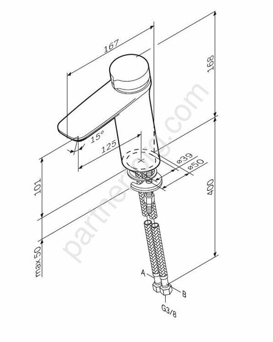 F50A02500 Inspire V2.0, TouchReel см-ль, излив 125 мм, хром