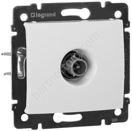 Legrand Valena Classic розетка ТВ проходная 14дБ 2400 МГц, с лицевой панелью, цвет белый