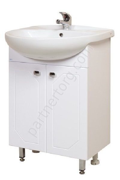 Канны 50.11 белая напольная тумба для ванной комнаты Onika с умывальником Канны 50