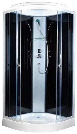 4021D grey black душевая кабина Aquapulse 80х80х220см, темное стекло, низкий поддон