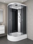 4006M grey black душевая кабина Aquapulse 120х80х220 см, матовое стекло, высокий поддон