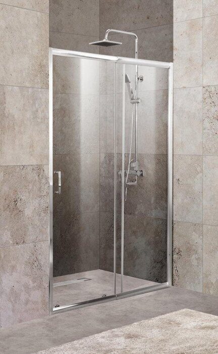 BelBagno UNIQUE-BF-1-110/125-C-Cr душевая дверь (110-125)х190 см раздвижная, стекло прозрачное, профиль хром