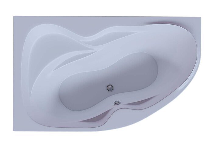 Вега ванна акриловая ассиметричная Aquatek 170х105см с каркасом и сливом-переливом