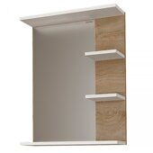 Поло 57см зеркало в ванную комбинированное с полками