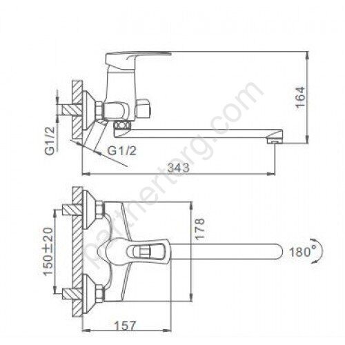 Frap F22701-B смеситель для ванны хром